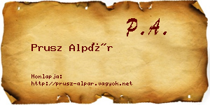 Prusz Alpár névjegykártya